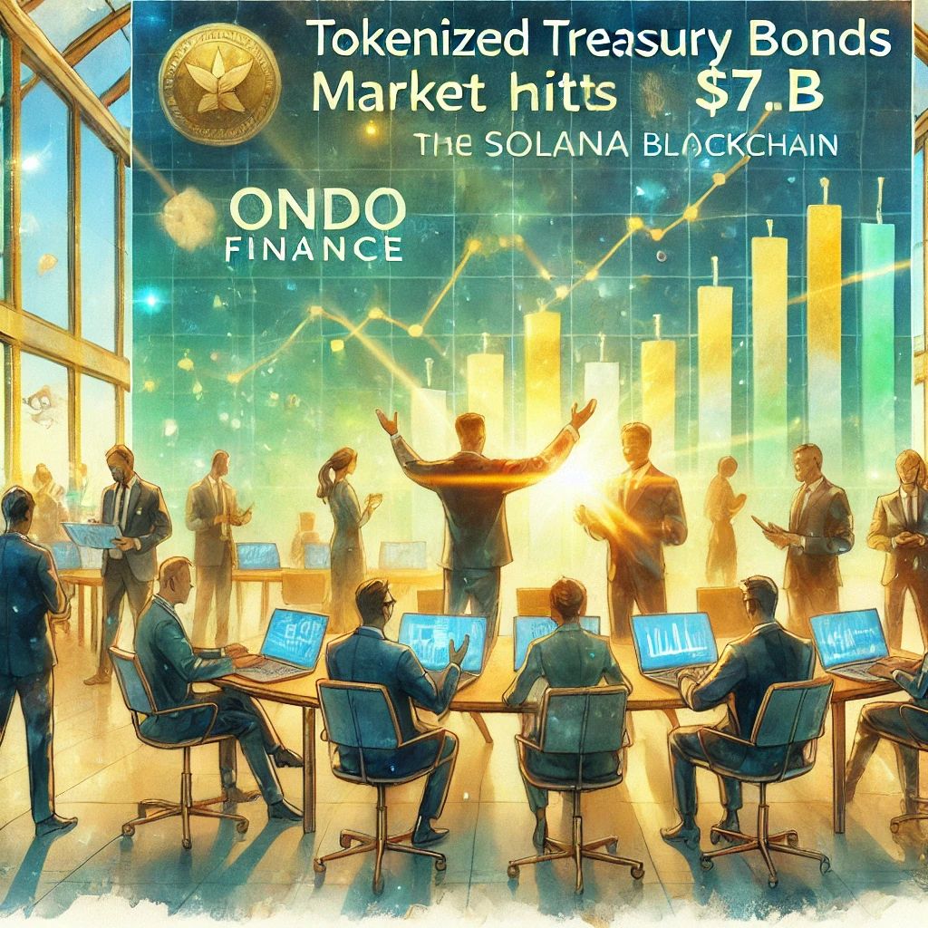 “Ondo FinanceがSolanaブロックチェーンに米国財務省裏付けトークンを拡大、トークン化国債市場が76億ドルに急成長”