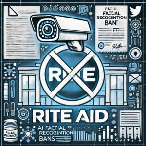DALLE 2024-09-24 054146 - An illustration showing the implications of AI facial recognition bans by the FTC on Rite Aid It features a crossed-out surveillance camera icon over - innovaTopia