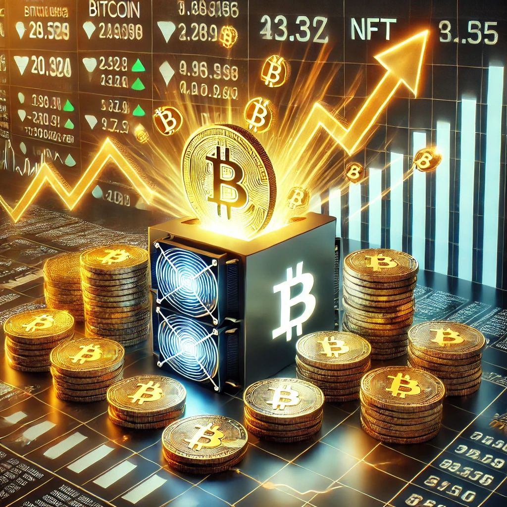 “ビットコインマイニング株価急騰、取引手数料上昇とNFT人気再燃が背景”
