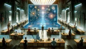 DALLE 2024-04-26 212554 - Wide-format illustration depicting the technological advances by Groq in AI development as featured in an article The scene shows a futuristic lab e - innovaTopia