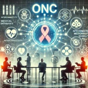 DALLE 2024-06-24 050135 - A scene showing interconnected medical databases and healthcare professionals sharing data seamlessly The background includes a logo of ONC and symbo - innovaTopia