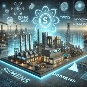 DALLE 2024-06-24 065438 - An image depicting the future of manufacturing with digital twins and industrial metaverse as envisioned by Siemens The background features a futuris - innovaTopia