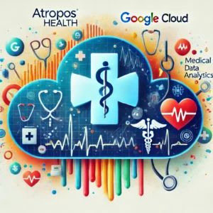 DALLE 2024-07-05 043117 - An illustration of Atropos Health and Google Cloud logos with medical data analytics symbols representing their groundbreaking partnership - innovaTopia