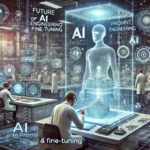 DALLE 2024-07-05 085852 - An illustration showing the future of AI with prompt engineering and fine-tuning The scene includes a lab environment with researchers working on AI - innovaTopia