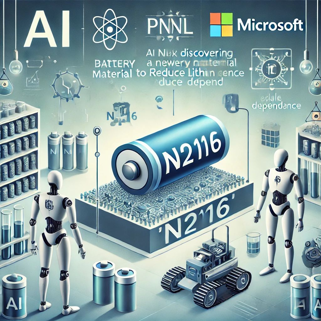 「AIの力でリチウム依存を軽減！マイクロソフトとPNNLが革新的バッテリー材料「N2116」を発見」