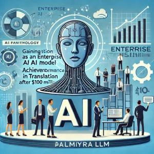 DALLE 2024-07-07 034613 - Illustration of Writers Palmyra LLM gaining attention as an enterprise AI model achieving top performance in translation after raising 0 million - innovaTopia
