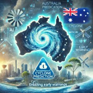 DALLE 2024-07-07 034617 - Illustration of Australias cyclone prediction evolving with AI enabling early warnings The image should depict elements of AI technology weather f - innovaTopia