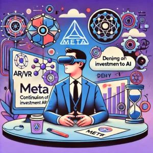 DALLE 2024-07-07 041119 - Illustration of Metas CEO affirming the continuation of investment in AR_VR denying a shift to AI The image should depict AR_VR technology Metas - innovaTopia