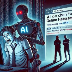 DALLE 2024-07-08 043815 - An illustration showing the dark side of AI being misused on 4chan for online harassment The scene depicts an AI model with malicious intent highlig - innovaTopia