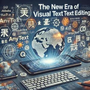 DALLE 2024-07-18 180902 - An innovative scene showing Alibabas AnyText technology revolutionizing image text editing The background features various multilingual visual texts - innovaTopia