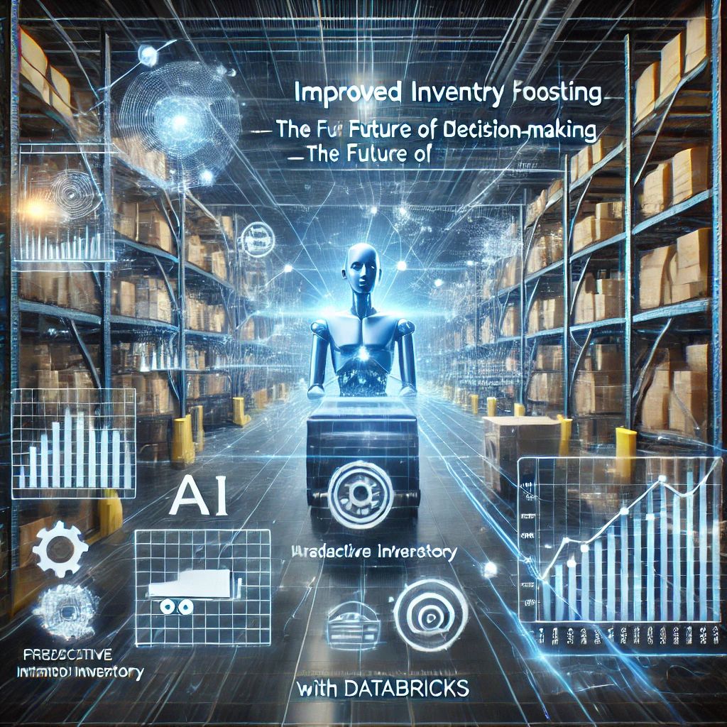 DALLE 2024-09-13 063653 - A dynamic scene representing Improved inventory forecasting with DatabricksThe future of automated decision-making The image shows an AI-driven da - innovaTopia