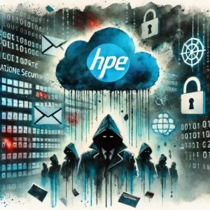 DALLE 2024-09-18 060159 - A dramatic watercolor painting showing a cloud email environment with the HPE logo prominently displayed In the background shadowy figures represent - innovaTopia