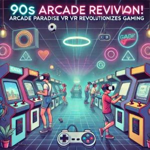 DALLE 2024-10-07 065550 - A nostalgic yet modern illustration for an article titled 90s Arcade Revival Arcade Paradise VR Revolutionizes Gaming The image should feature a v - innovaTopia