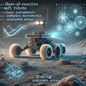 DALLE 2024-10-09 070641 - An image representing the development of heat-reactive soft robots focusing on autonomous complex movements and mapping unknown areas Show a futuris - innovaTopia