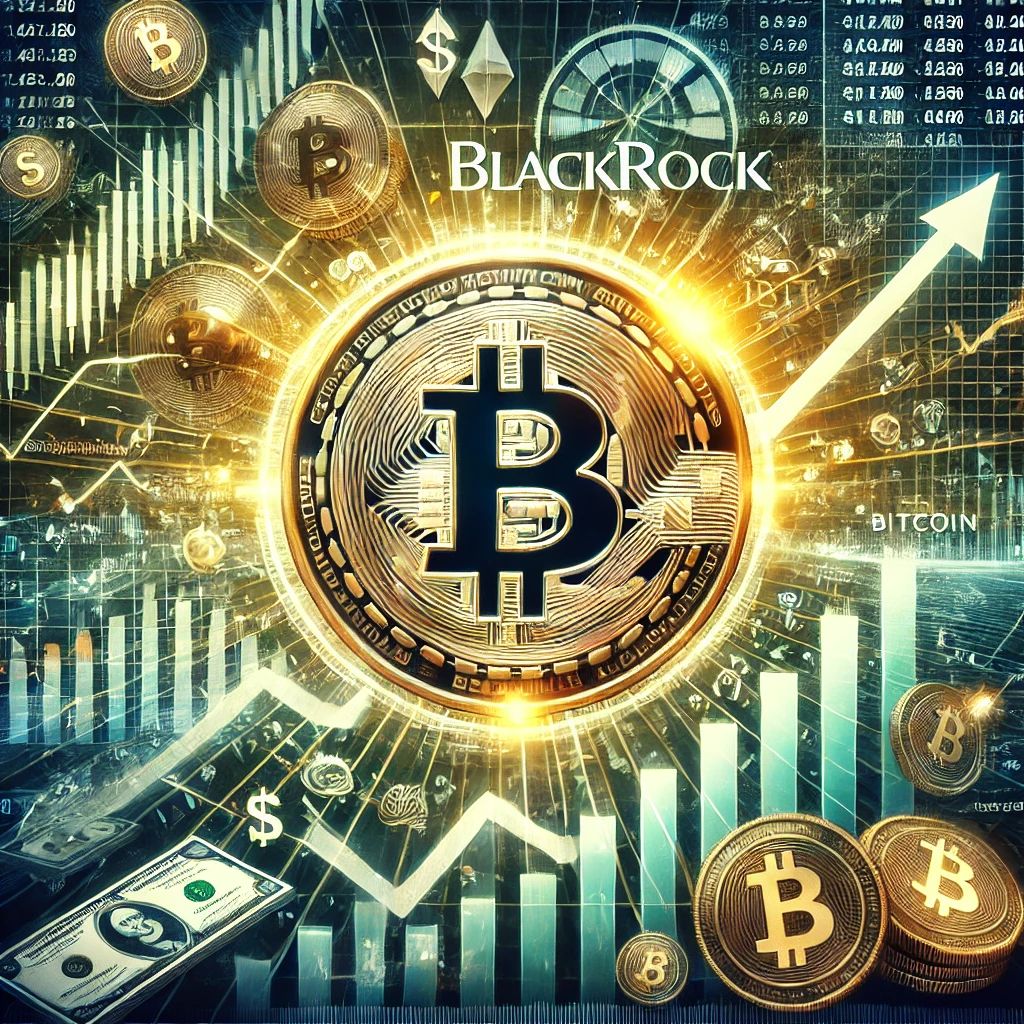 DALLE 2024-10-22 064903 - A digital illustration showing the rapid growth of Bitcoin ETFs with BlackRocks IBIT crossing billion in assets The image features a Bitcoin sym - innovaTopia