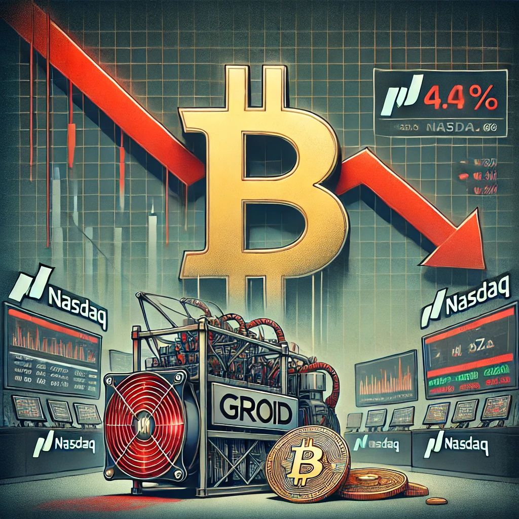 ビットコインマイナーGRIID、ナスダック上場後に株価下落続く