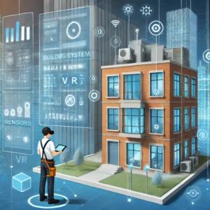 DALLE 2024-10-31 214344 - A digital illustration of the BRICK system utilizing VR and sensors for efficient building maintenance The scene shows a building technician using VR - innovaTopia