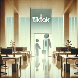 DALLE 2025-01-23 124035 - A reflective and corporate illustration for a news article titled TikTok Lays Off 60 Employees Amid Industry Reshuffling The image features an abst - innovaTopia