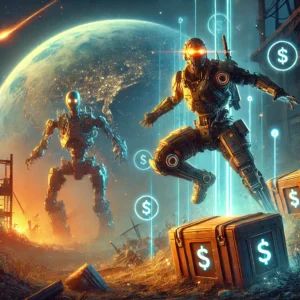 DALLE 2025-01-23 124055 - A futuristic and action-packed illustration for a news article titled Post-Apocalyptic Earth_ Cargo Hunters Announced Raises Million The im - innovaTopia