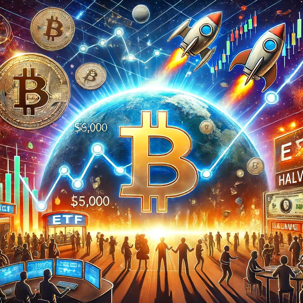 ビットコイン価格、$59,000超えで市場活況 – ETF取引と半減期期待が後押し