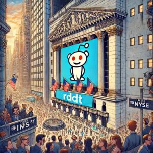 DALLE 2024-06-16 083340 - An illustration of Reddits new venture RDDT filing for an IPO on the NYSE The scene shows a bustling financial district with Reddits logo promine - innovaTopia