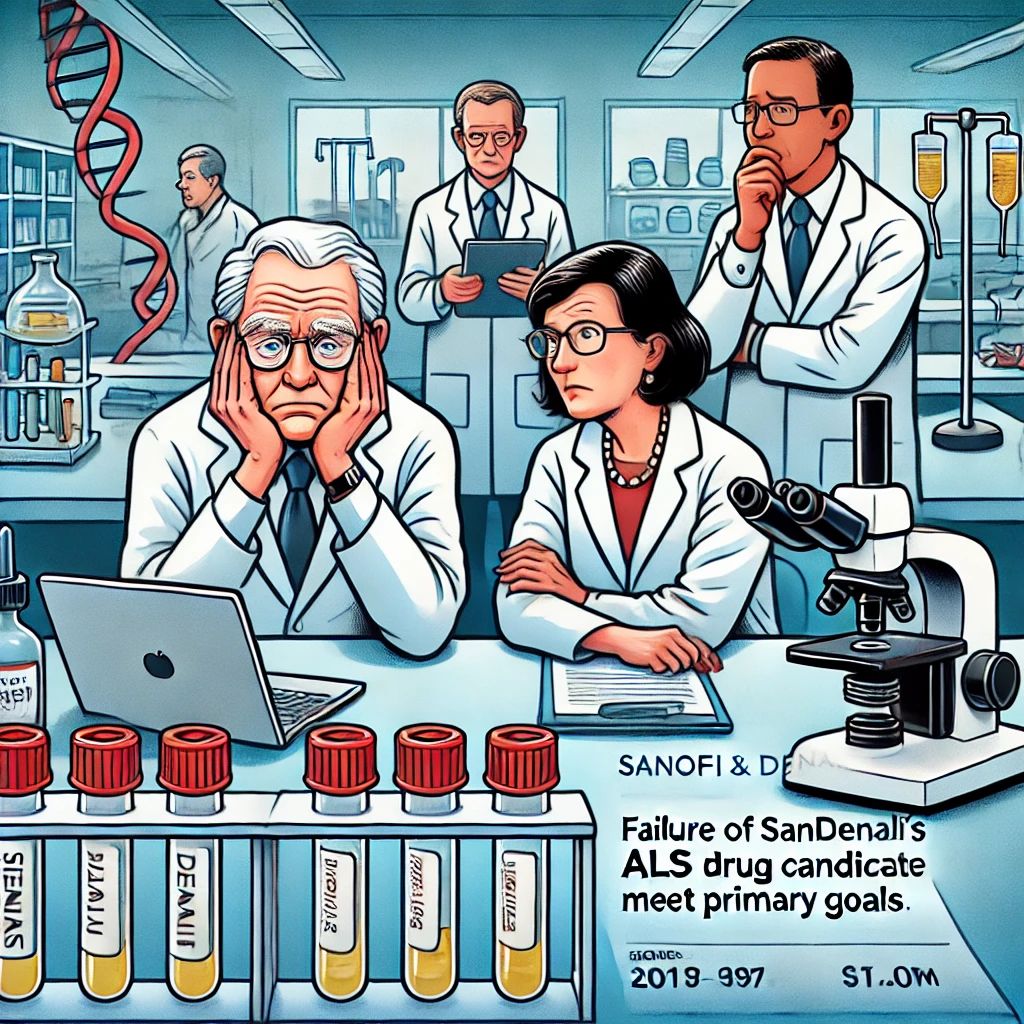 ALS治療薬候補、主要目標達成ならず – サノフィとデナリの共同開発失敗