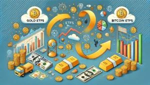 金ETF資金流出、ビットコインETFへの流入加速中