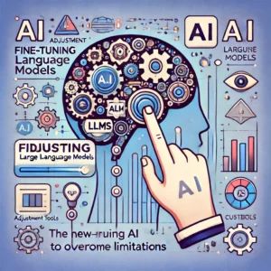DALLE 2024-06-17 093220 - An illustration showing the concept of fine-tuning large language models LLMs to overcome limitations Include elements like adjustment tools AI sy - innovaTopia