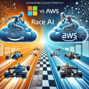 DALLE 2024-06-18 221337 - An illustration of Microsofts advancing cloud strategy with AI showing a race against AWS featuring cloud symbols AI and dynamic tech competition - innovaTopia