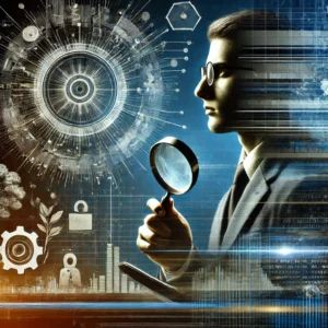 DALLE 2024-06-19 214508 - An abstract depiction of a corporate leader under investigation with a focus on technology and business without specific logos or names Include ele - innovaTopia