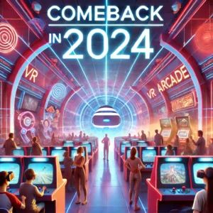 DALLE 2024-06-19 214516 - An exciting depiction of a VR arcade revival Show an immersive VR arcade with futuristic design people enjoying VR games and vibrant lights indicat - innovaTopia