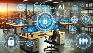DALLE 2024-06-21 105700 - A futuristic office with Microsofts logo showcasing AI tools transforming security tasks Digital security icons and advanced interfaces illustrate - innovaTopia