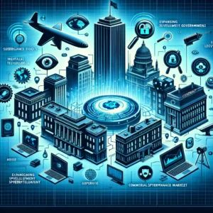 DALLE 2024-06-22 063555 - Illustration of the expanding surveillance tools by governments and the growth of the commercial spyware market Depicts cybersecurity elements gover - innovaTopia