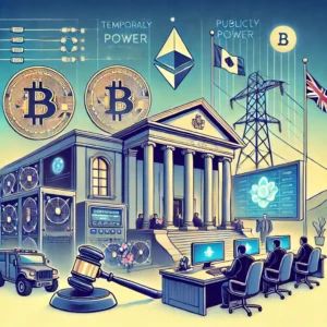 DALLE 2024-06-22 063608 - Illustration of British Columbias court supporting the temporary halt of public power for crypto mining Depicts a courtroom digital mining equipmen - innovaTopia