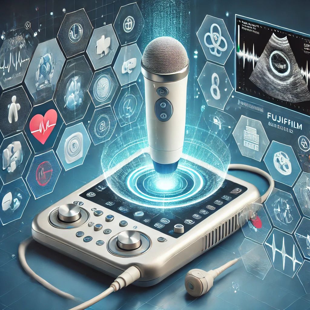 DALLE 2024-06-23 081819 - A futuristic medical device operated by voice commands symbolizing Fujifilms Sonosite Voice Assist innovation in ultrasound technology The backgr - innovaTopia