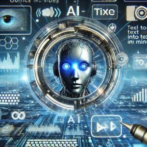 DALLE 2024-06-23 102832 - A futuristic AI tool converting text into video within minutes released by a London startup The background should include elements of digital innova - innovaTopia