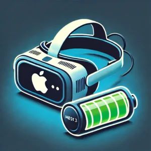 DALLE 2024-06-25 081647 - Illustration depicting Apple Vision Pro with a large battery capacity compared to the Quest 3 The image shows the Apple Vision Pro headset with a pro - innovaTopia