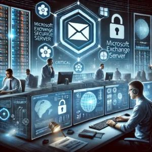 DALLE 2024-06-29 092303 - An illustration of a tech control room with Microsoft Exchange Server icons where IT professionals are urgently responding to critical vulnerabilitie - innovaTopia