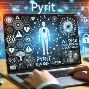 DALLE 2024-07-03 071112 - A computer interface displaying the PyRIT AI risk identification tool with various AI models and risk indicators The background features the Microso - innovaTopia