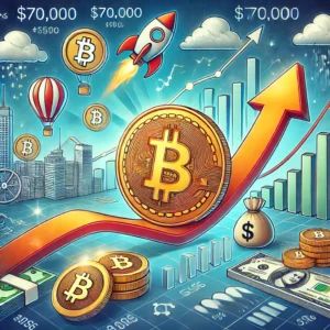 DALLE 2024-07-03 094042 - An illustration predicting Bitcoin reaching 000 by year-end featuring a bullish market trend digital currency symbols and financial growth indi - innovaTopia