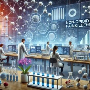DALLE 2024-07-05 085858 - An illustration of a medical research lab where scientists are developing non-opioid painkillers The scene includes researchers working with advanced - innovaTopia