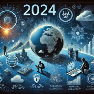 DALLE 2024-07-08 064315 - An illustration of the 2024 cybersecurity landscape depicting complex threats and the necessary measures to combat them The scene includes digital s - innovaTopia