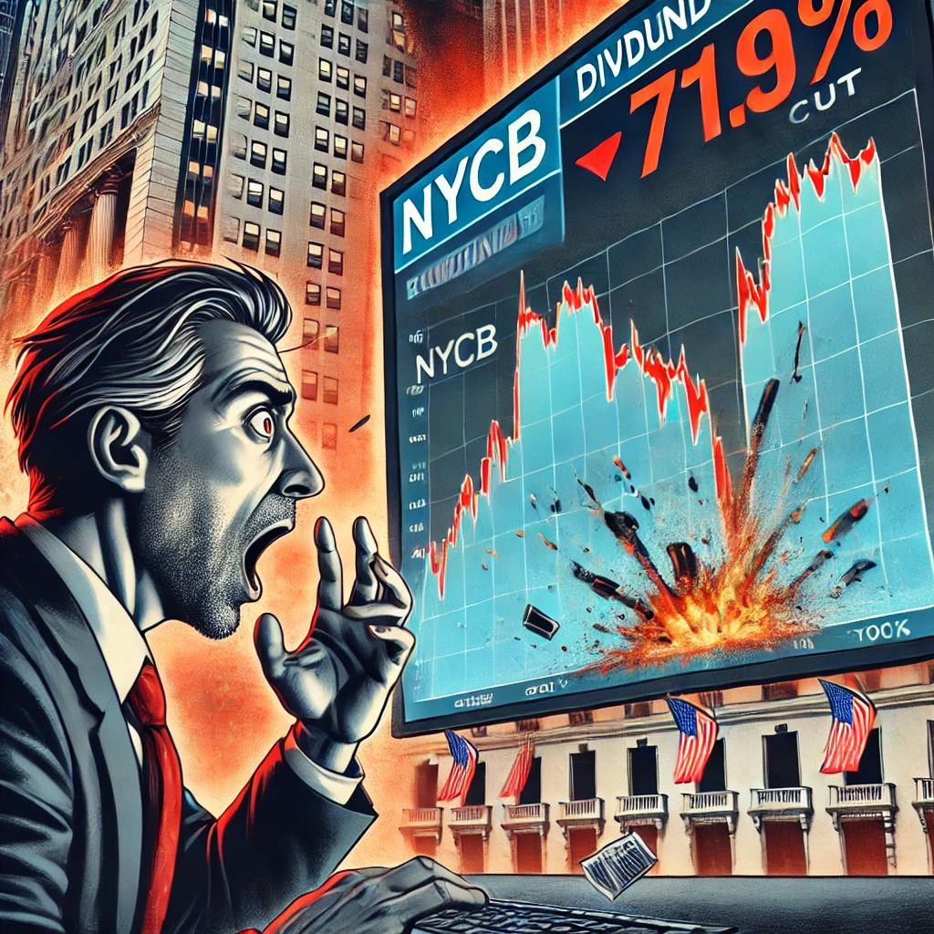 NYCB株急落、配当71%削減で投資家に衝撃