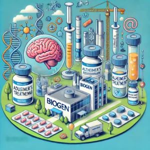 DALLE 2024-07-20 042756 - An illustration depicting Biogens decision to abandon ownership and halt clinical trials of Alzheimers treatment drug Aducanumab The image should s - innovaTopia