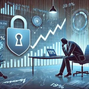 DALLE 2024-08-06 043524 - An illustration of the cybersecurity giant Palo Alto Networks stock plummeting by 19 Show a graph with a steep decline and worried investors in a m - innovaTopia