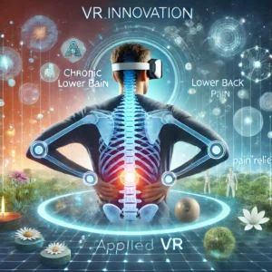 DALLE 2024-09-11 113553 - An image showcasing VR innovation in chronic lower back pain treatment with AppliedVR demonstrating pain relief effects The visual features a person - innovaTopia