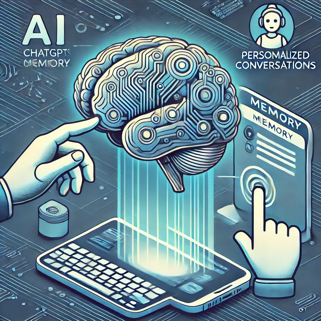DALLE 2024-09-12 041550 - An illustration symbolizing ChatGPTs new memory feature highlighting personalized conversations The image shows an AI chatbot with a brain-like mem - innovaTopia