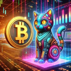 DALLE 2024-09-13 075911 - A digital art scene depicting a colorful stylized NFT with a futuristic cat design representing the Quantum Cats Bitcoin NFT collection In the fo - innovaTopia