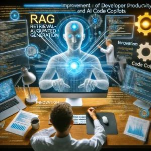 DALLE 2024-09-20 073316 - An image showcasing the improvement of developer productivity with RAG retrieval-augmented generation and AI code copilots The image should feature - innovaTopia