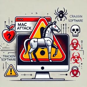 DALLE 2024-09-26 071258 - An illustration warning macOS users of a new cyber attack involving cracked software containing Trojan horses Show a Mac computer with a warning tria - innovaTopia